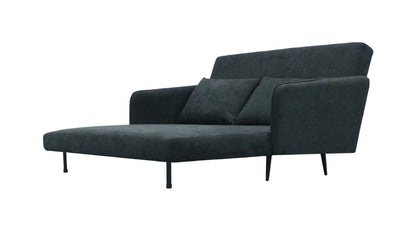 Leandro 61" Black Fabric Convertible Loveseat Sleeper for Living Room