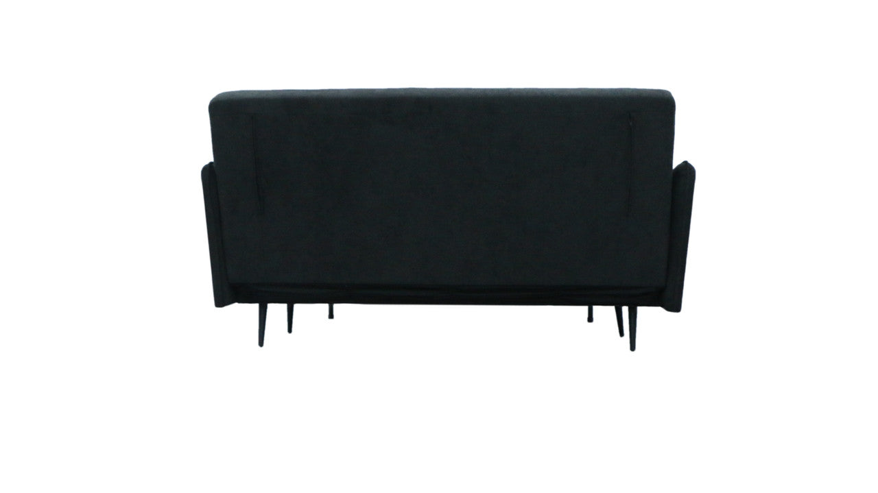 Leandro 61" Black Fabric Convertible Loveseat Sleeper for Living Room