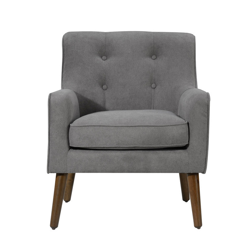 Gray Fabric Mid Century Armchair - 25" Wide