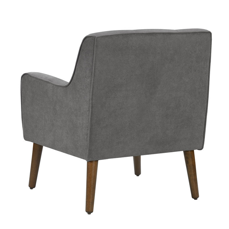 Gray Fabric Mid Century Armchair - 25" Wide