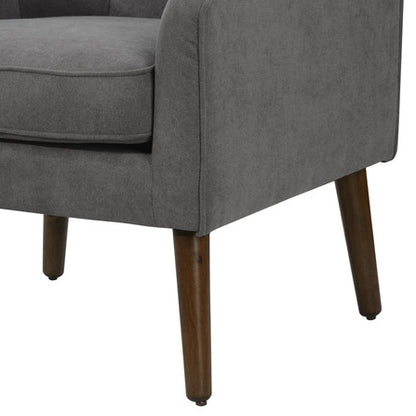 Gray Fabric Mid Century Armchair - 25" Wide