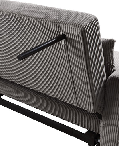 Brown Gray Corduroy Sleeper Loveseat - 54" Wide for Living Room