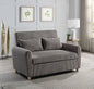 Justina 54"W Brown Corduroy Convertible Sleeper Loveseat