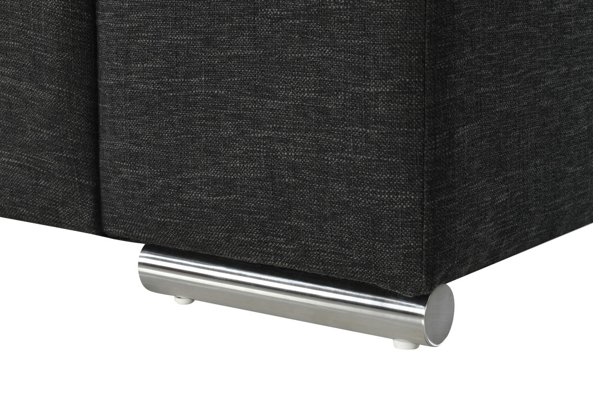 Black Linen Armchair - 35" Wide Seat for Living Room