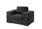 Giuliana Black Linen Fabric Arm Chair