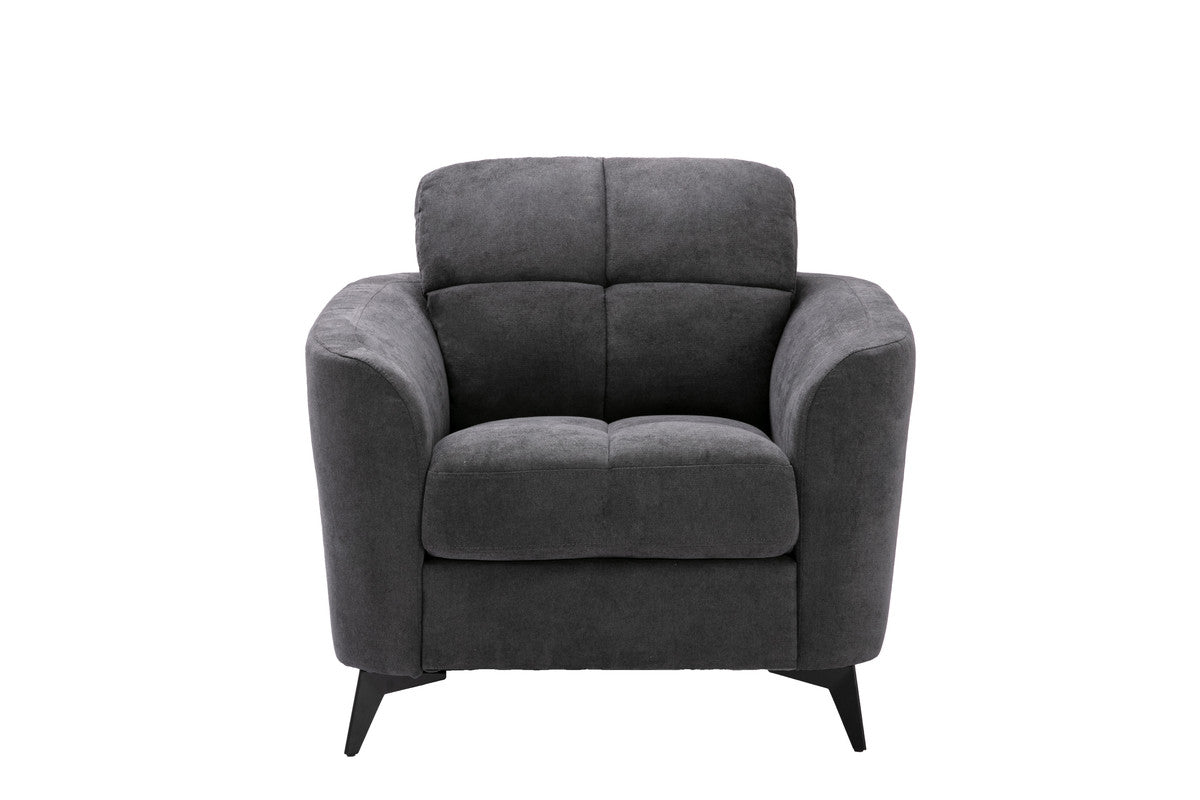 Gray Woven Fabric Chair - 39" Wide Comfort Seat