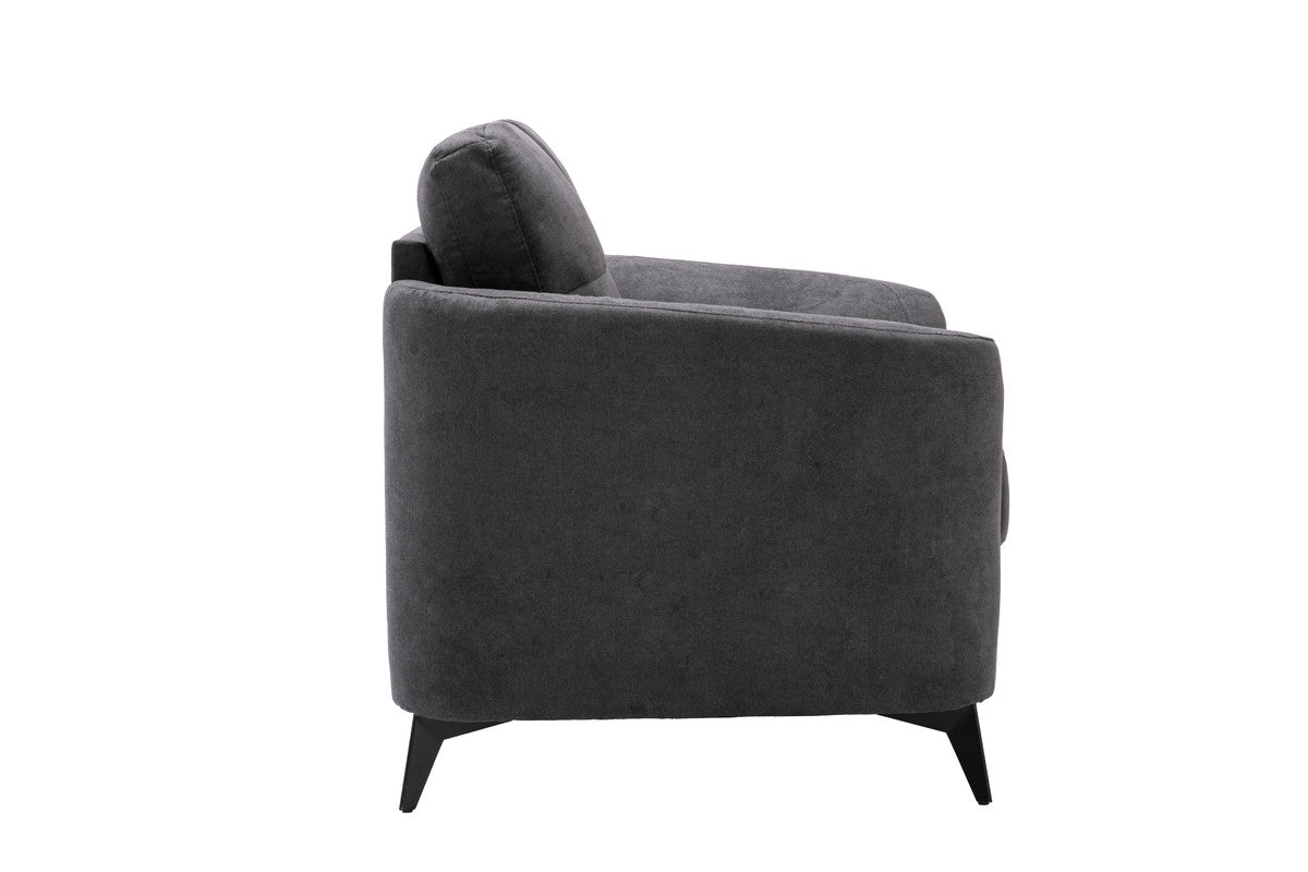 Gray Woven Fabric Chair - 39" Wide Comfort Seat