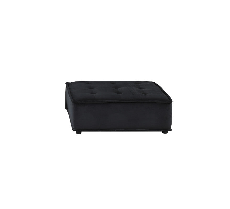 Black Velvet 6-Seat Sectional Sofa - 160" Wide