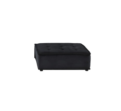 Black Velvet 6-Seat Sectional Sofa - 160" Wide