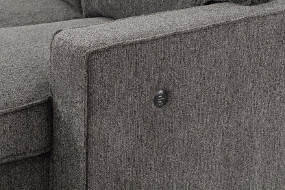 Dark Gray Fabric Sleeper Sectional - 3 Seats, Storage for Living Room