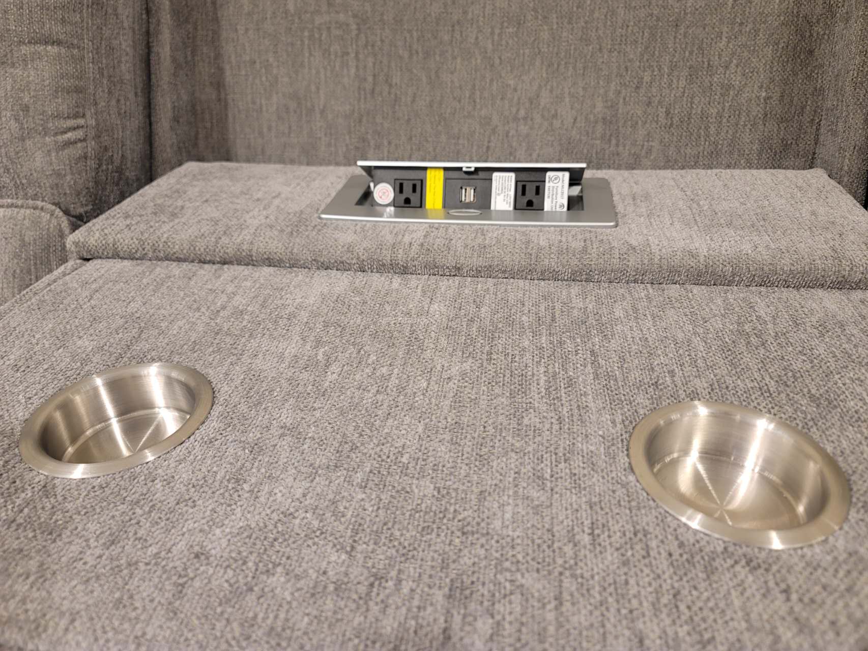 114" Light Gray Chenille Sectional Sofa - 5 Seats
