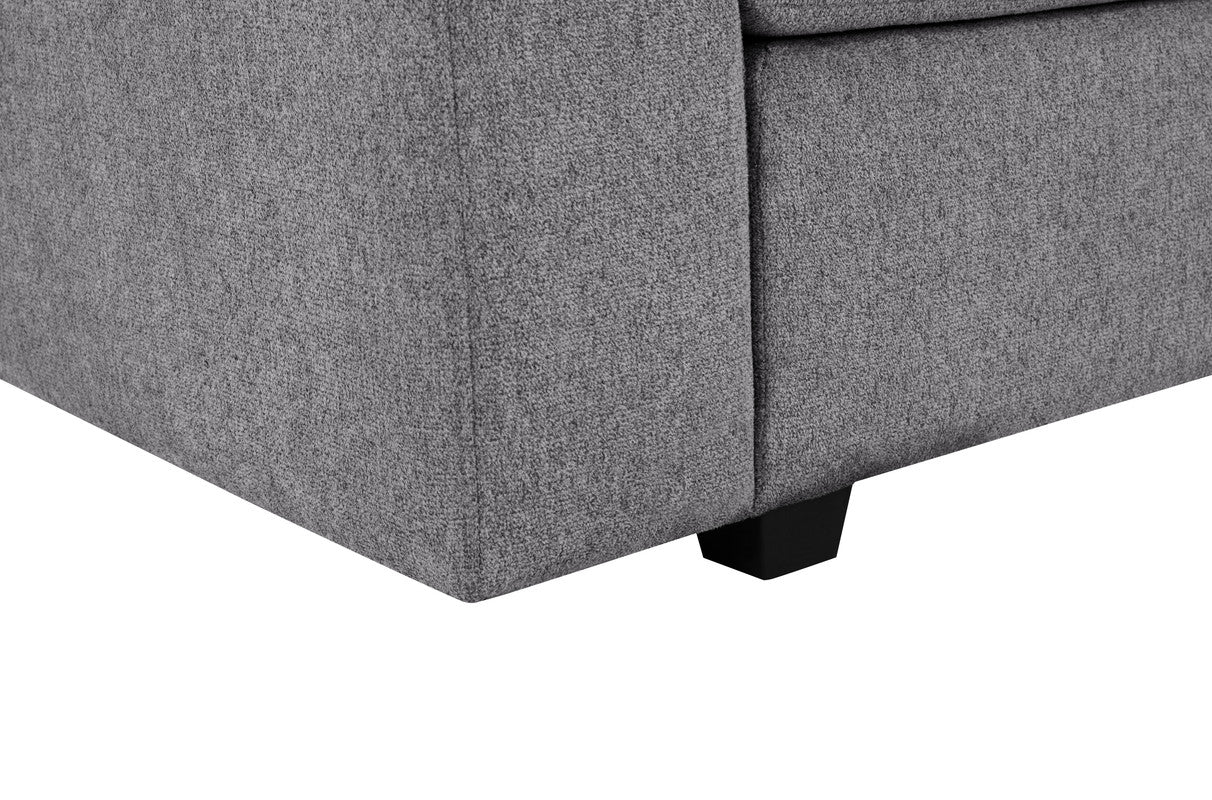 7 Seat Gray Chenille Sectional Sofa - 137" Wide