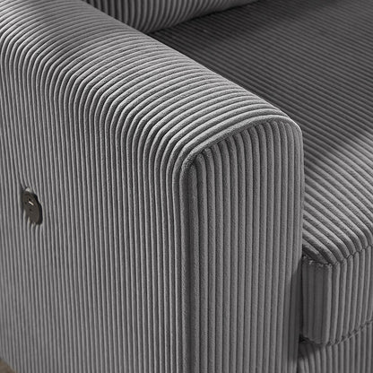 Dark Gray Corduroy Sectional Sofa - 77" Wide