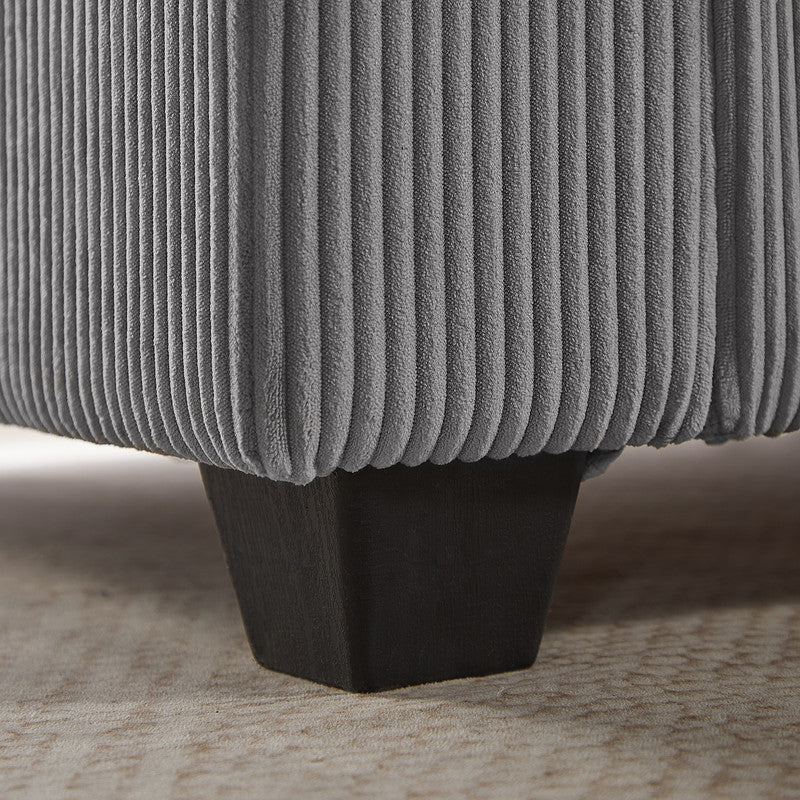Dark Gray Corduroy Sectional Sofa - 77" Wide