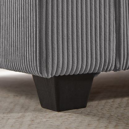 Dark Gray Corduroy Sectional Sofa - 77" Wide