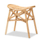 Modern Bohemian Natural Brown Rattan Footstool