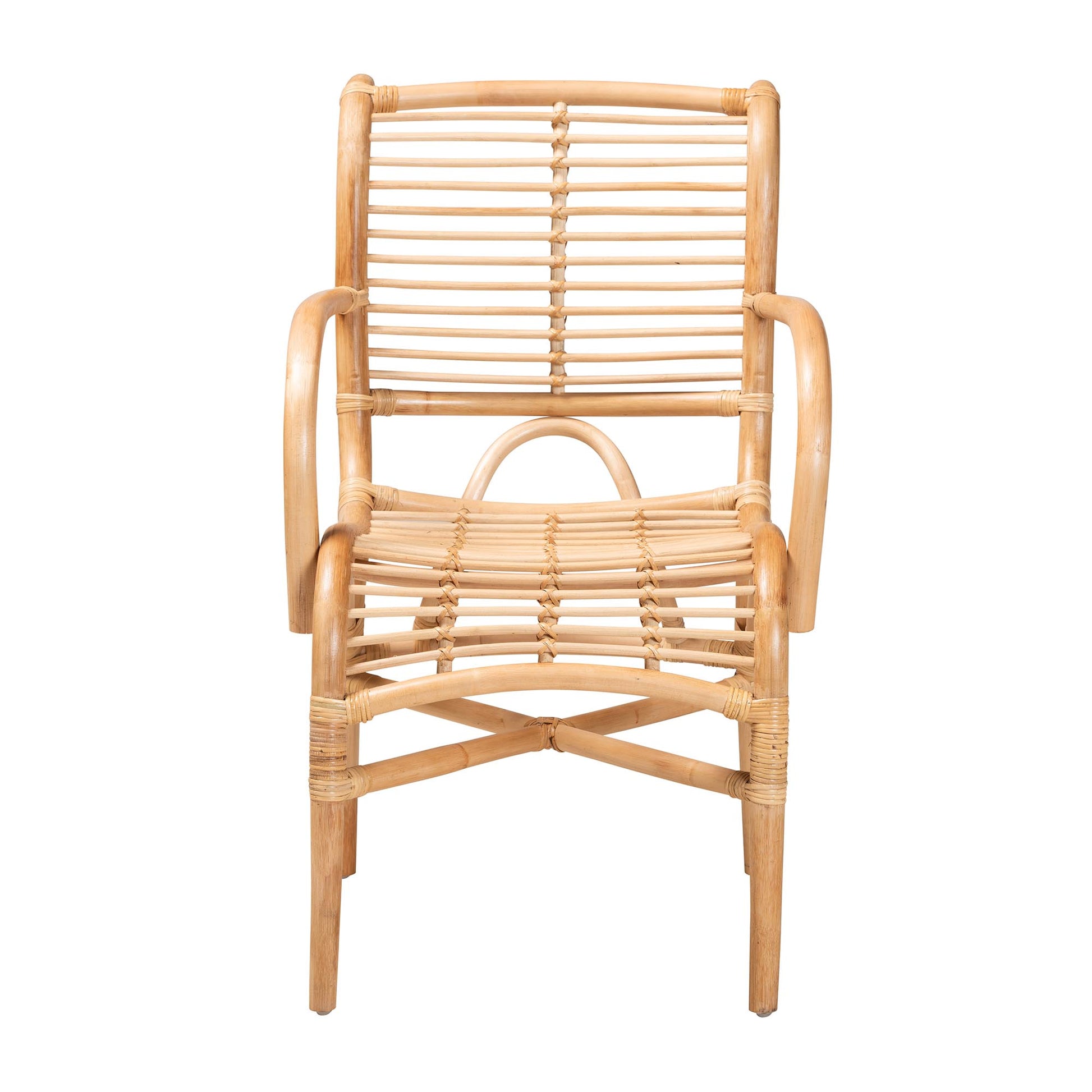 Brown Rattan Lounge Chair - 26.4" Round