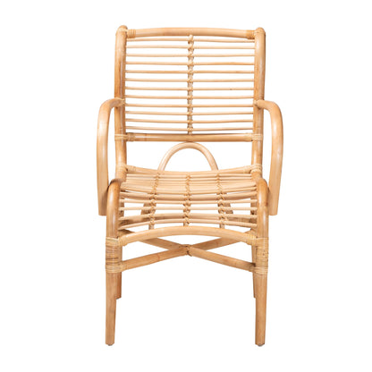 Brown Rattan Lounge Chair - 26.4" Round
