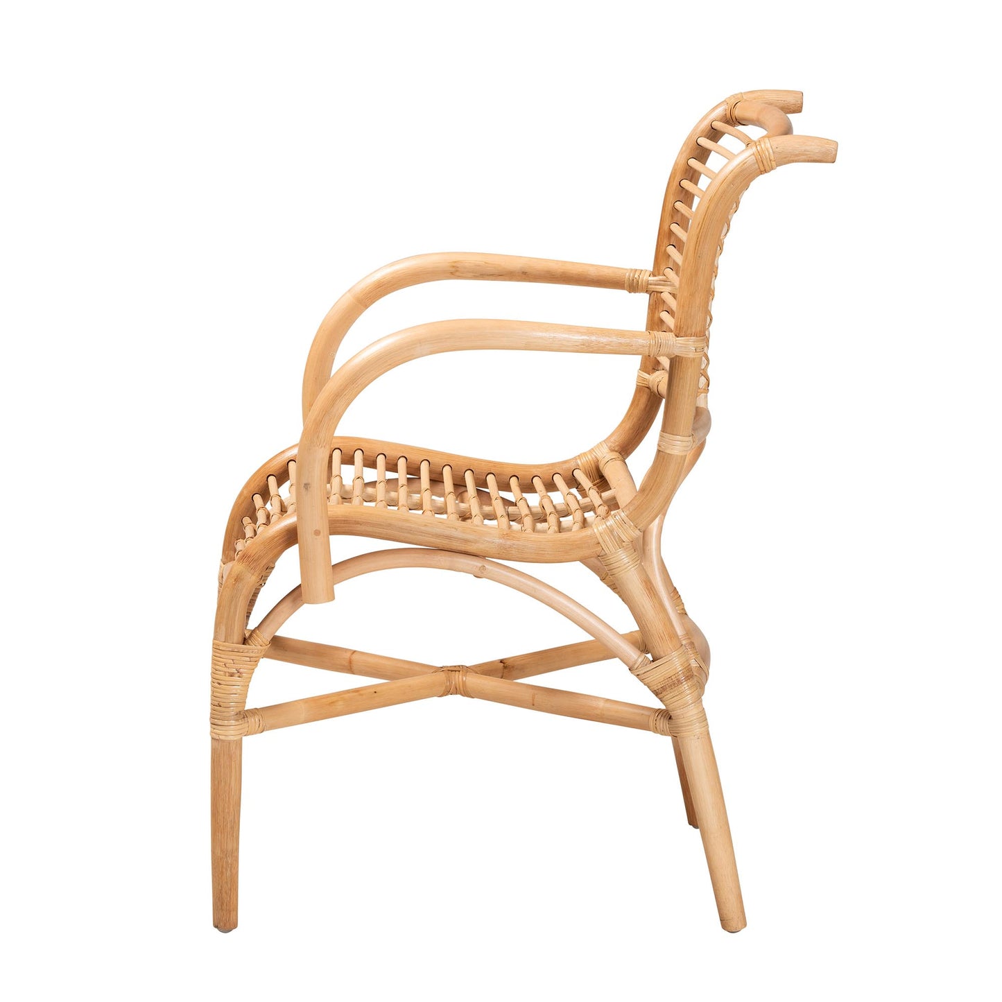 Brown Rattan Lounge Chair - 26.4" Round