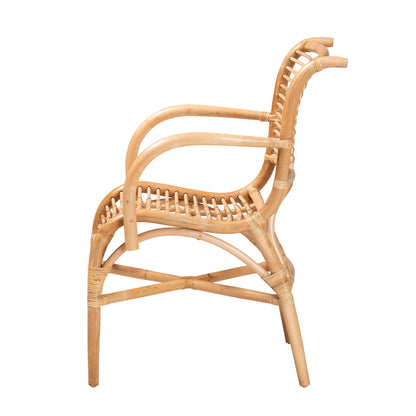 Brown Rattan Lounge Chair - 26.4" Round