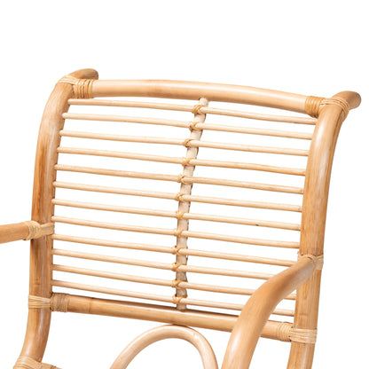 Brown Rattan Lounge Chair - 26.4" Round