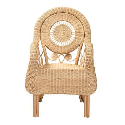 Modern Bohemian Rattan Arm Chair - Brown Comfort