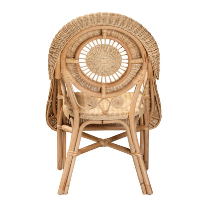 Modern Bohemian Rattan Arm Chair - Brown Comfort