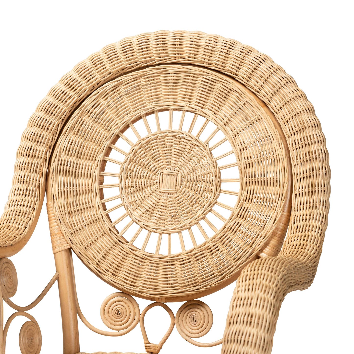 Modern Bohemian Rattan Arm Chair - Brown Comfort