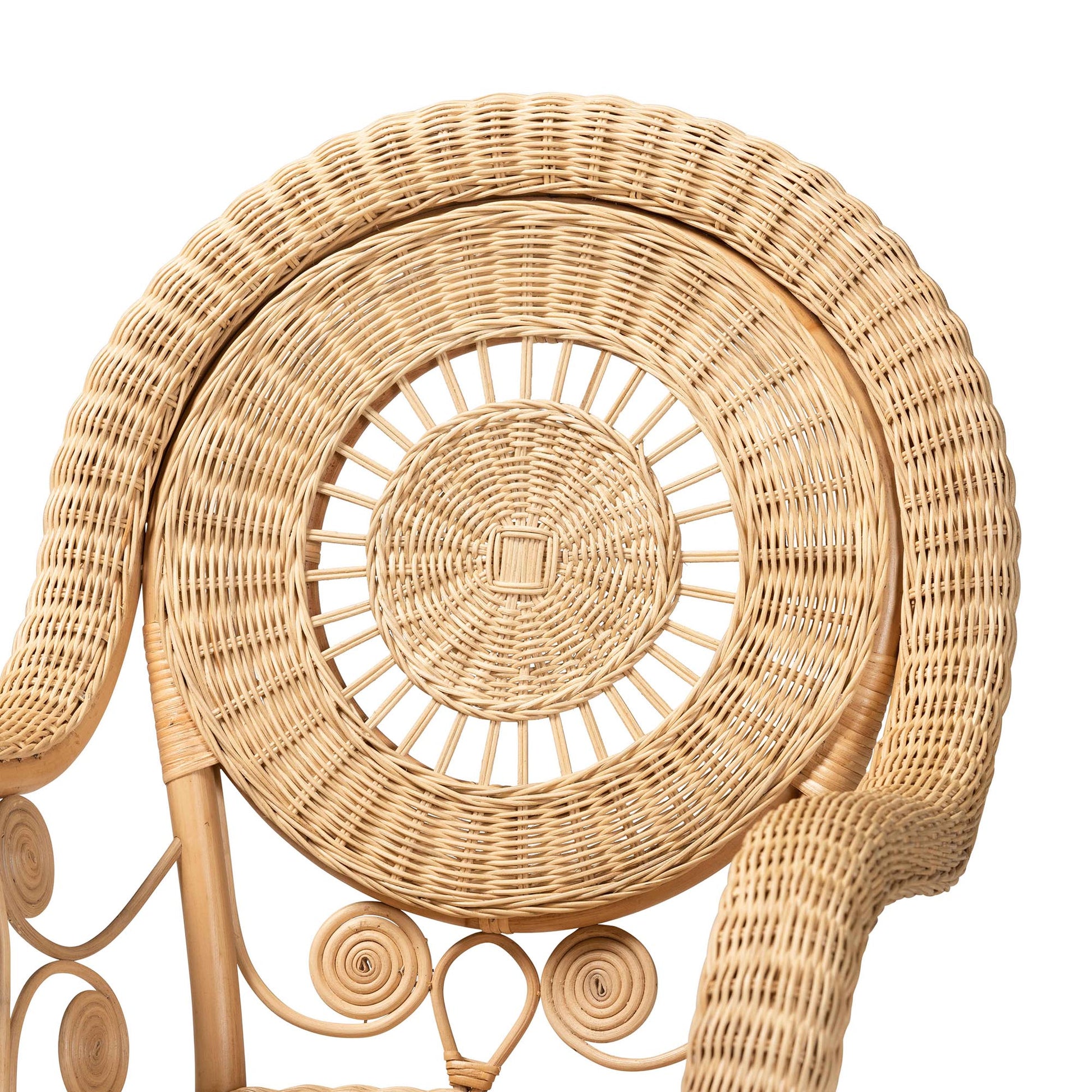 Modern Bohemian Rattan Arm Chair - Brown Comfort