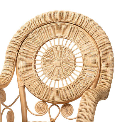 Modern Bohemian Rattan Arm Chair - Brown Comfort