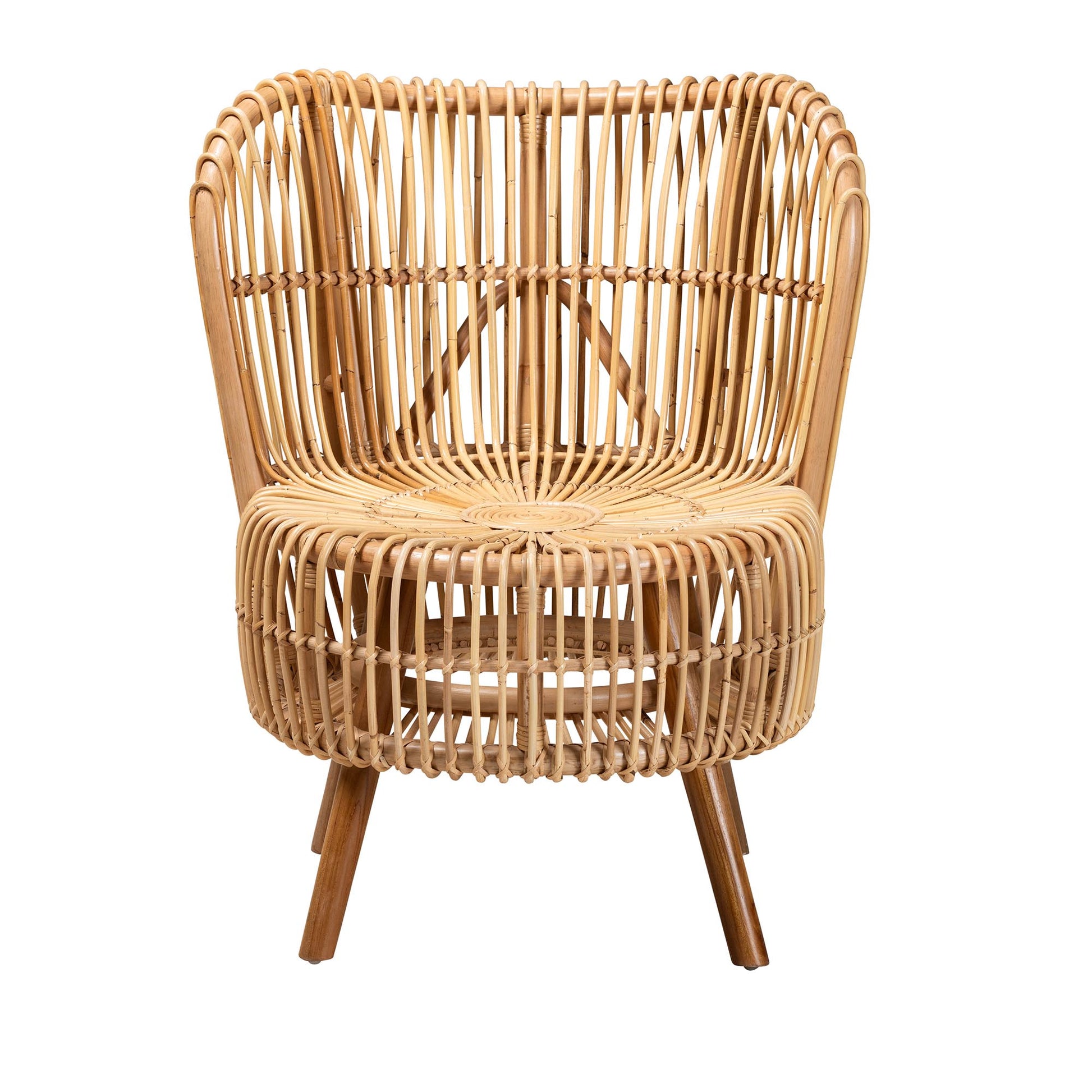 Modern Rattan Lounge Chair - Brown Comfort & Style