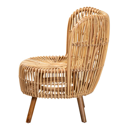 Modern Rattan Lounge Chair - Brown Comfort & Style