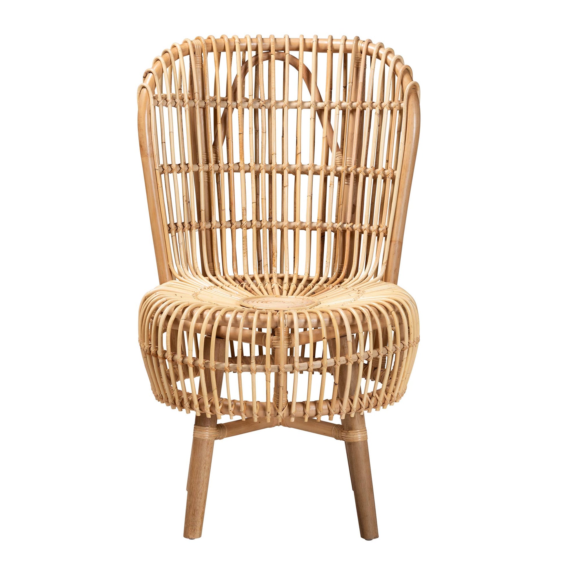 Modern Rattan Lounge Chair - Brown Comfort