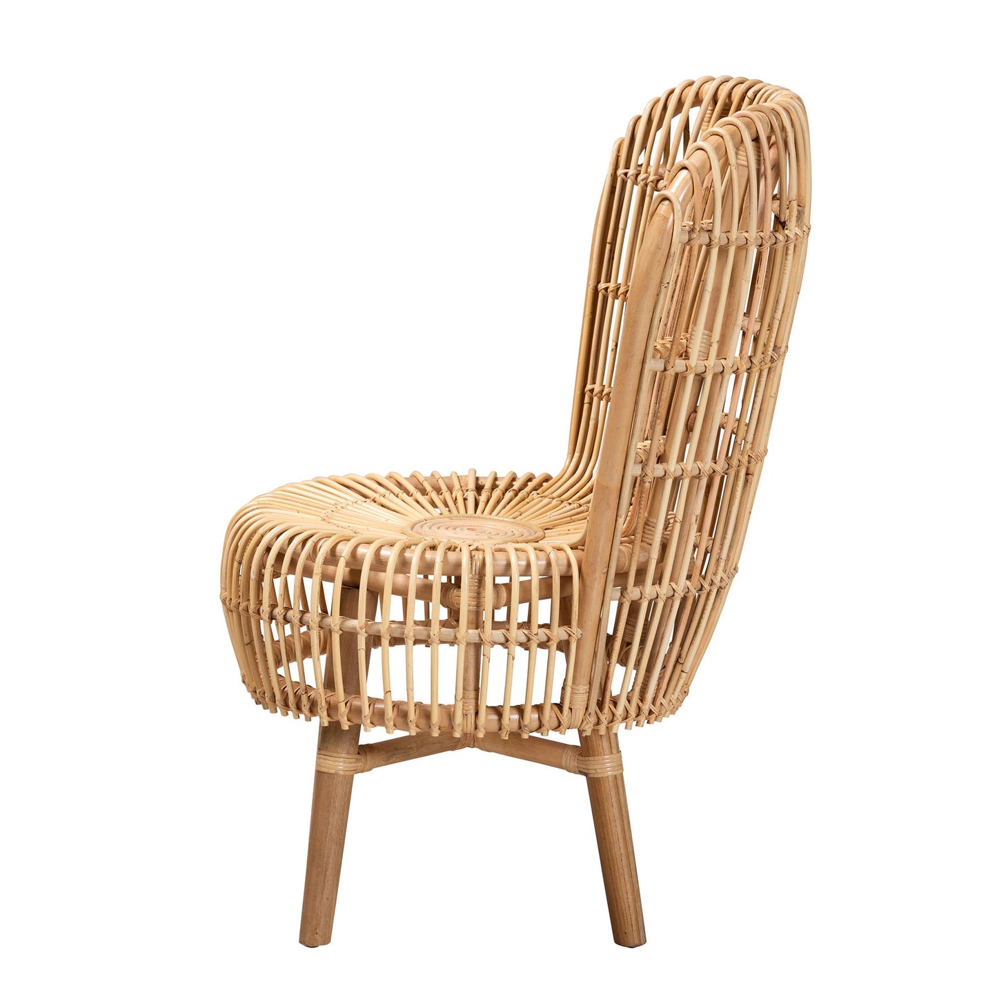 Modern Rattan Lounge Chair - Brown Comfort