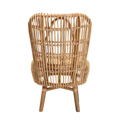 Modern Rattan Lounge Chair - Brown Comfort