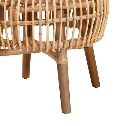 Modern Rattan Lounge Chair - Brown Comfort