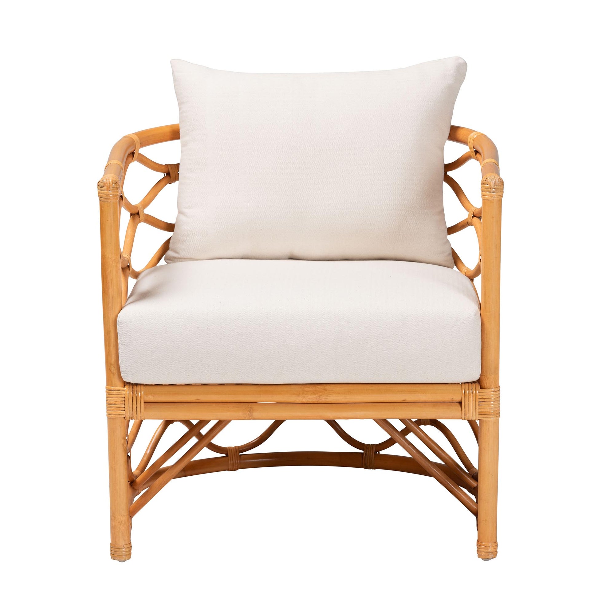Honey Rattan Armchair - 26" W x 26.8" D x 26" H