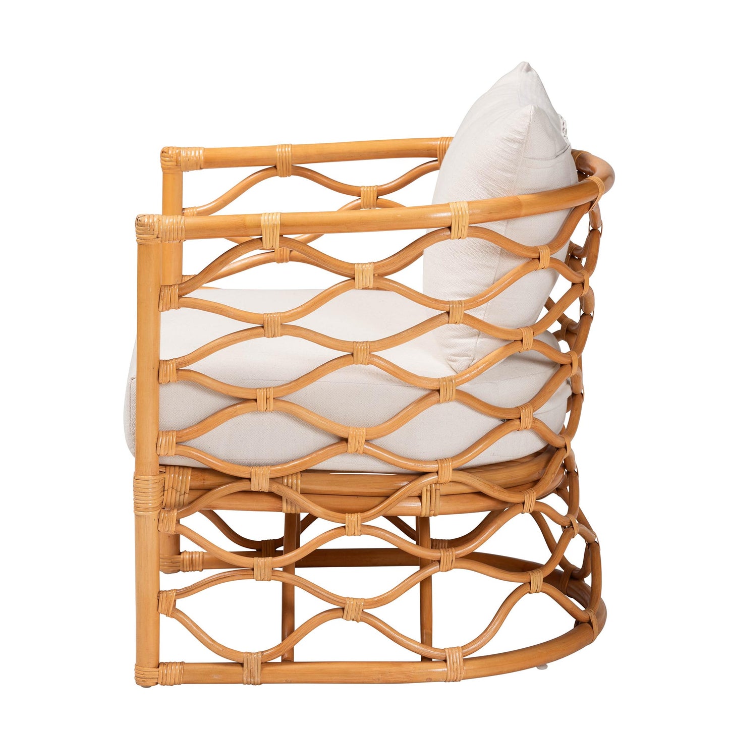 Honey Rattan Armchair - 26" W x 26.8" D x 26" H