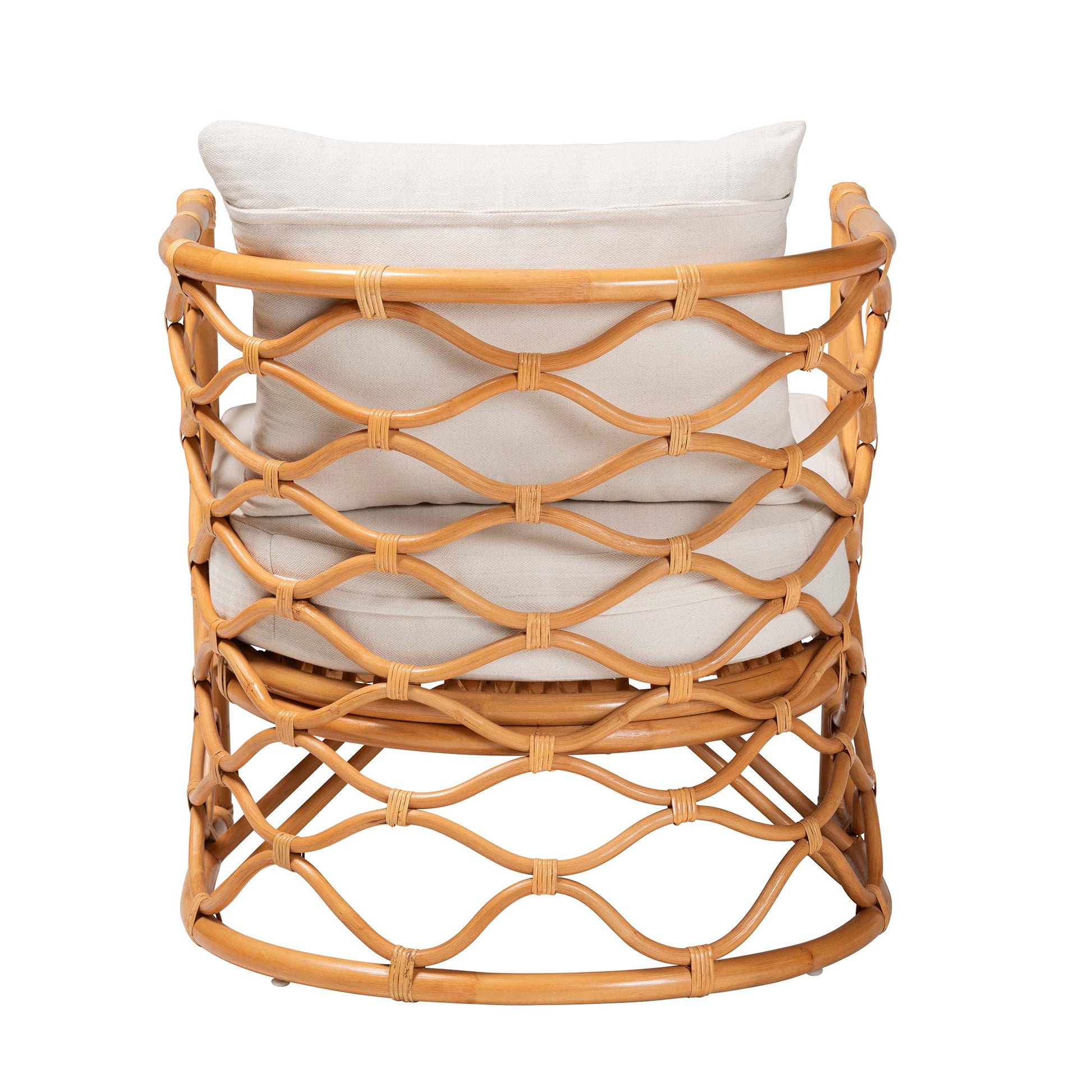 Honey Rattan Armchair - 26" W x 26.8" D x 26" H