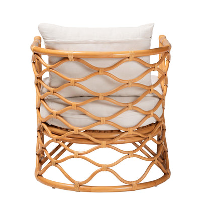 Honey Rattan Armchair - 26" W x 26.8" D x 26" H