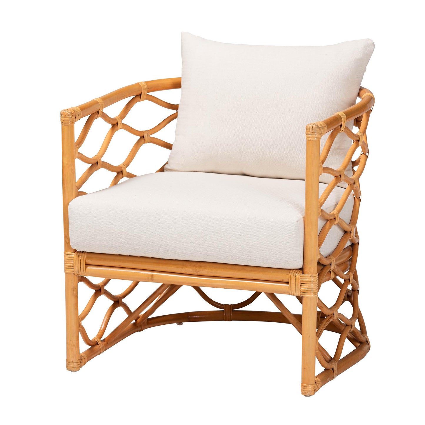Bohemian Light Honey Rattan Arm Chair