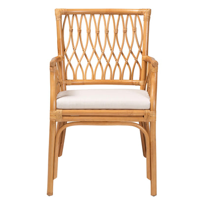 Honey Rattan Armchair - Relaxing Bedroom Seating for Living Room