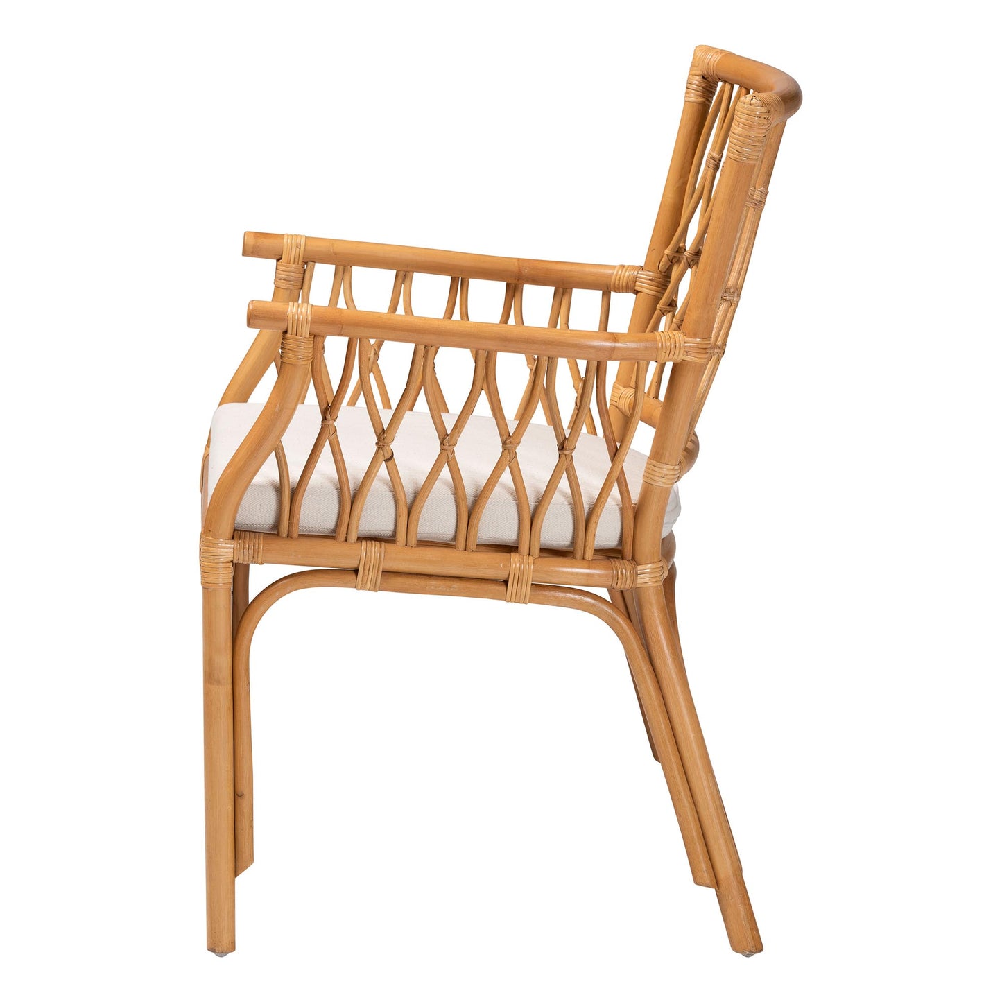 Honey Rattan Armchair - Relaxing Bedroom Seating for Living Room