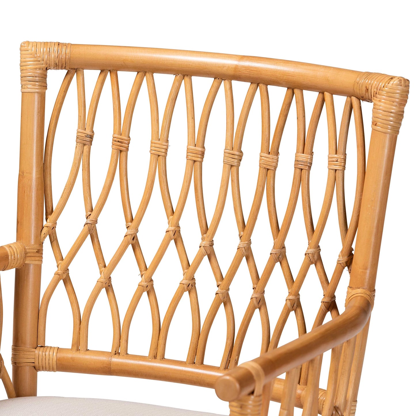 Honey Rattan Armchair - Relaxing Bedroom Seating for Living Room