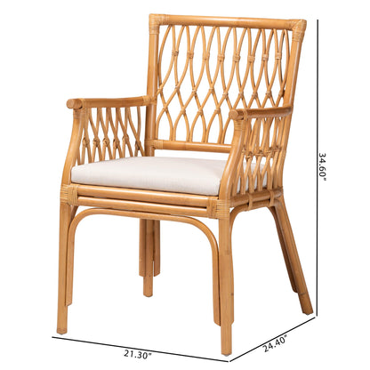 Honey Rattan Armchair - Relaxing Bedroom Seating for Living Room