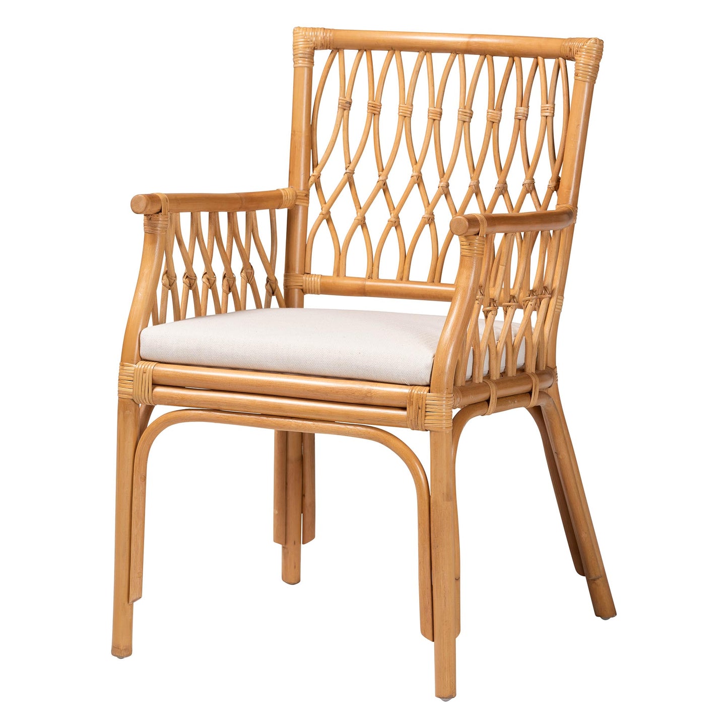 Bohemian Light Honey Rattan Arm Chair