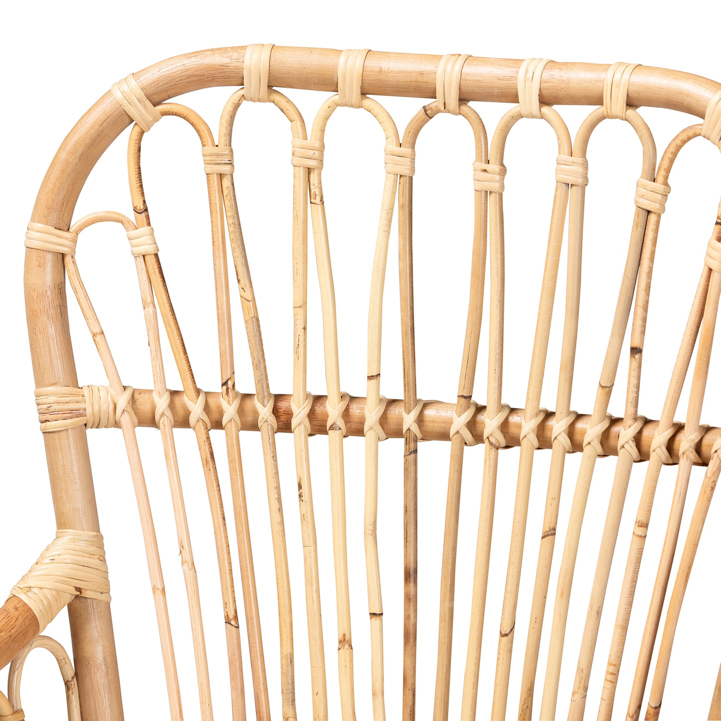 Natural White Rattan Armchair - 22" W x 24" D x 39.5" H