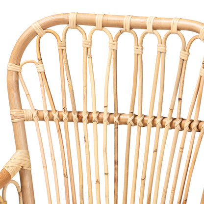 Natural White Rattan Armchair - 22" W x 24" D x 39.5" H