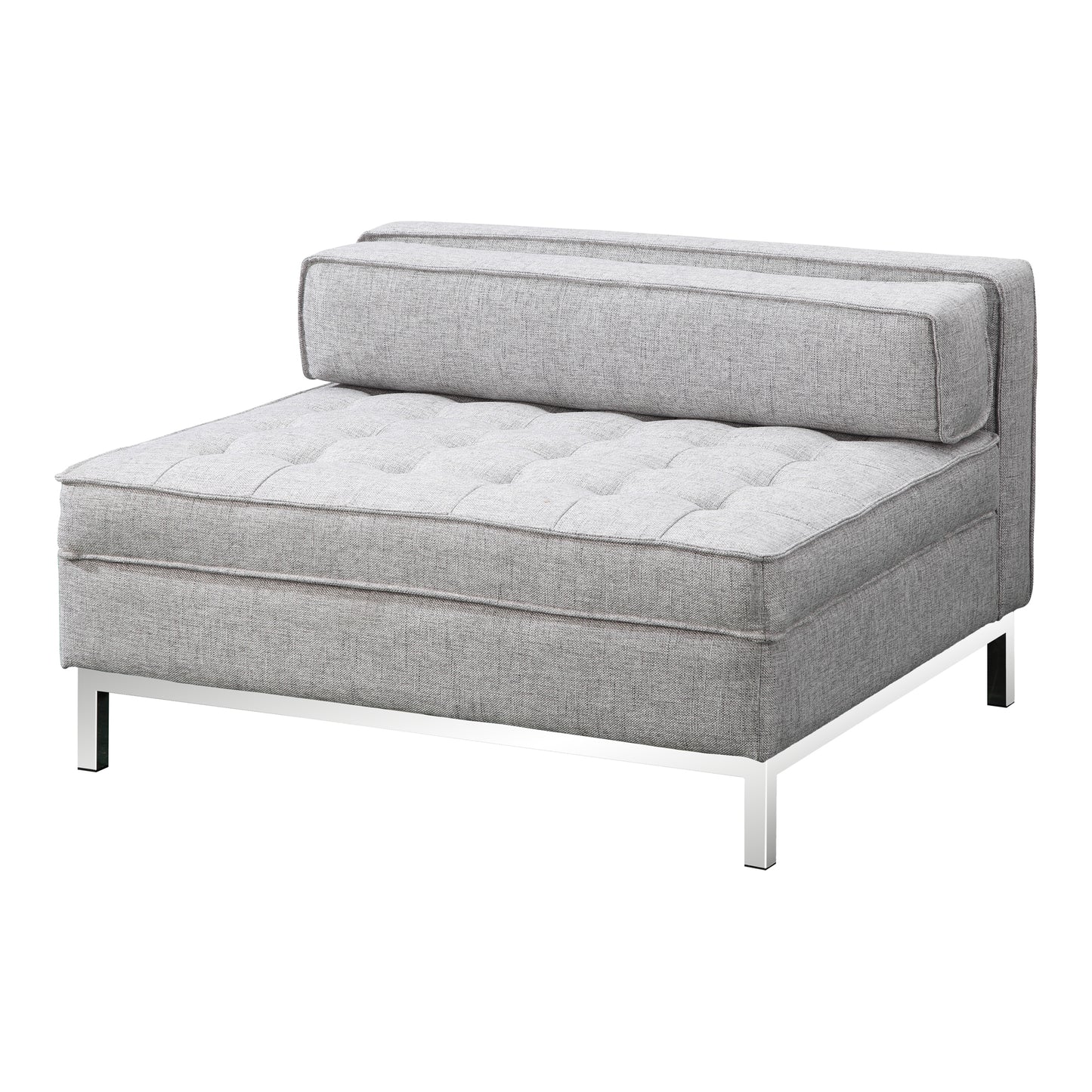 Grey Fabric Storage Ottoman with Wood Frame - 40" x 37"