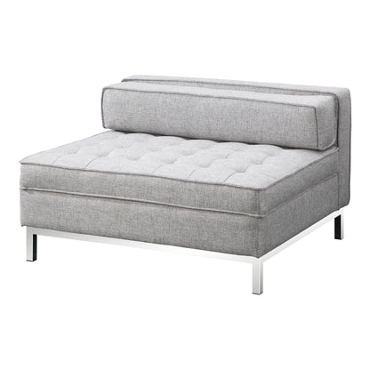 Grey Fabric Storage Ottoman with Wood Frame - 40" x 37"